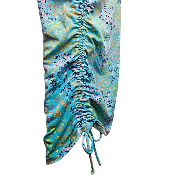 Lands' End Ruched Sides V-Neck Underwire Tankini Top Micro Floral Size 6 - Picture 5 of 12